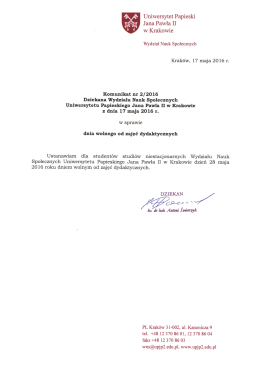 Page 1 Uniwersytet Papieski Jana Pawła II w Krakowie Wydział