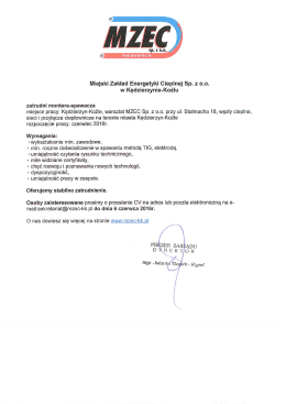 monter-spawacz - Miejski Zakład Energetyki Cieplnej Sp. z oo