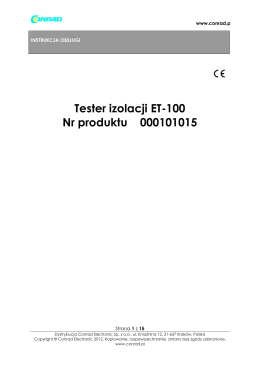 Tester izolacji ET-100 Nr produktu 000101015