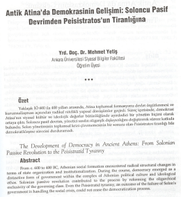 Antik Atina`da Demokrasinin Gelişimi: Soloncu Pasif