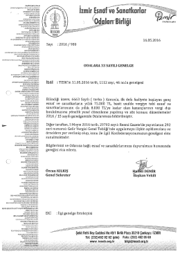 Gen&ccedil; Girişimci Desteği - İzmir Esnaf ve Sanatkarlar Odaları Birliği