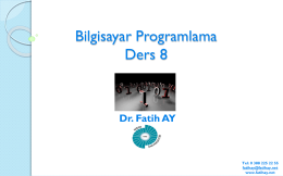 Ders 8 (18.05.2016) - Yrd.Doç.Dr.Fatih AY