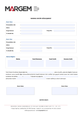 Marka Devir Sözleşme Örneği - margem marka & patent ofisi