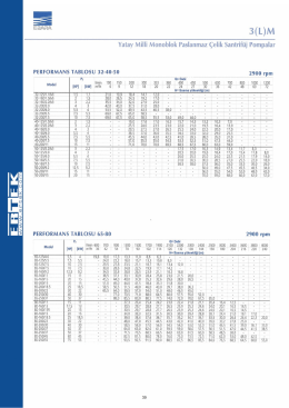 Sayfa 39-Ebara 3M ve 3ML Serisi Yatay Milli Monoblok Paslanmaz