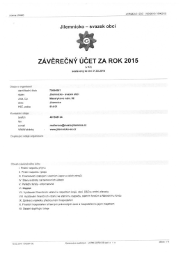 Jilemnicko - svazek obcí - Závěrečný účet za rok 2015, Zpráva o