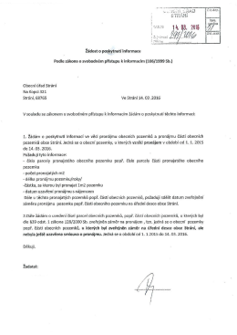 Poskytnut&iacute; informac&iacute; k č.j. 291-2016