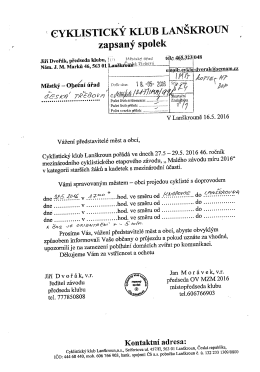 "Malý závod míru 2016" 46. ročník