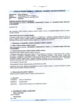 veřená zakázka malého rozsahu parkoviště
