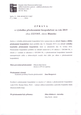 Zpr&aacute;va o v&yacute;sledku přezkoum&aacute;n&iacute; hospodařen&iacute; za rok