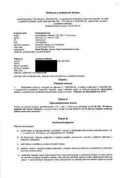 Page 1 Smlouva o poskytnutí dotace uzavřená podle § 10a zákona
