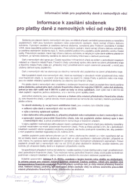 Veřejná vyhláška o vyměření daně 2016
