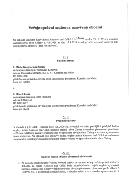 Veřejnoprávní smlouva uzavřená obcemi