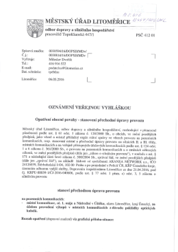 stanoven&iacute; přechodn&eacute; &uacute;pravy provozu - ul. 1. m&aacute;je a N&aacute;dražn&iacute; v