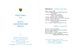 Page 1 POZV&Aacute;NKA NA xxvii. = JACHYMOVSKE PEKLO