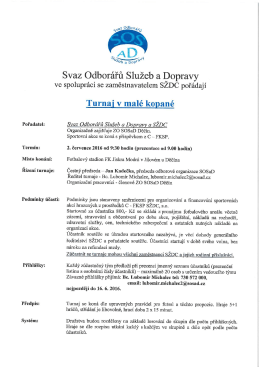 Propozice k turnaji ke stažen&iacute; zde