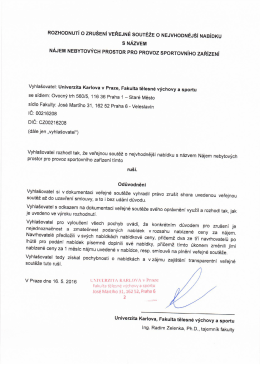 Rozhodnutí o zrušení veřejné soutěže