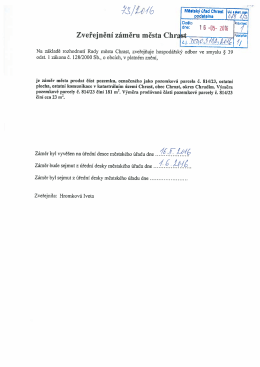 Zveřejněn&iacute; z&aacute;měru města Chrast