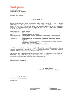 Veřejná vyhláška o uložení písemnosti - Flecková