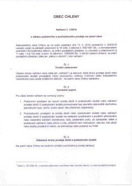 Page 1 OBEC CHILENY Nařízení č. 1/2016 o zákazu podomního a