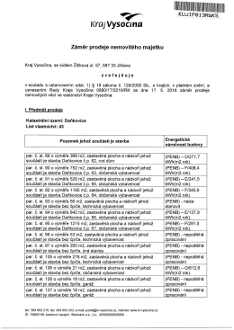 Z&aacute;měr prodeje nemovit&eacute;ho majetku