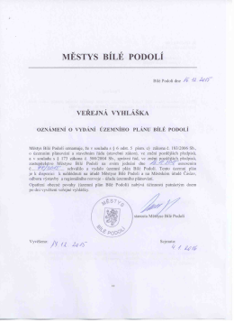Vyhláška - Bílé Podolí