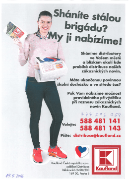 Page 1 Sháníme distributory ve Vašem městě a blízkém okolí kde