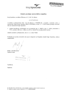 Záměr prodeje nemovitého majetku
