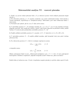 Matematická analýza VI – vzorová písemka