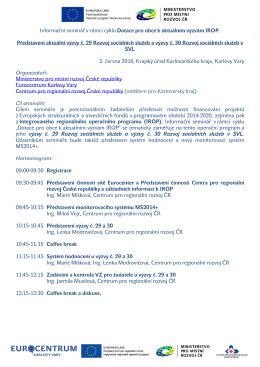 Page 1 . *** EVROPSKÁ UNIE MINISTERSTVO * : Fond Soudržnosti