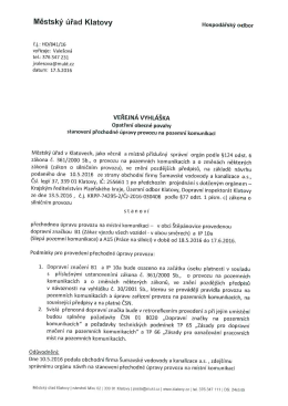 přechodná úprava provozu na místní komunikaci v obci