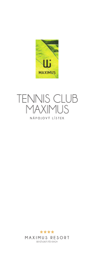 Tenisové menu - Maximus Resort
