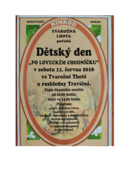 Dětsk&yacute; den 11.6.2016 "Po loveck&eacute;m chodn&iacute;čku"