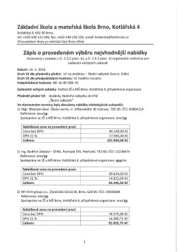 Výsledky výběrového řízení