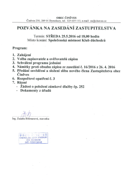 pozvánka - Obec Činěves