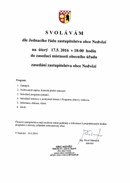 Svolání ZO 17 05 2016