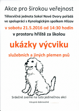 Aktuality Ukázka výcviku služebních a jiných plemen psů