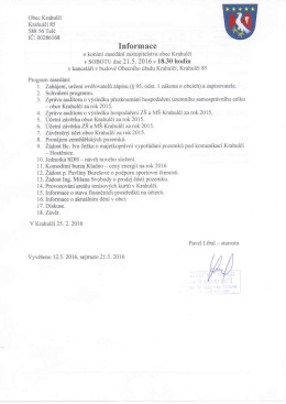 Oznámení o konání zasedání ZO dne 21.5. 2016