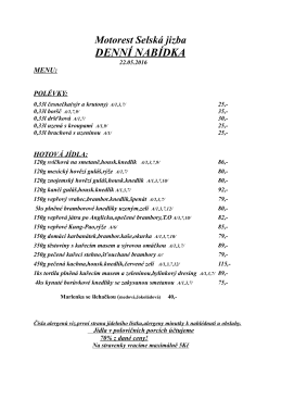 aktuální denní menu - Selská Jizba Obědovice