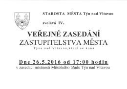 Pozvánka na IV. jednání Zastupitelstva města, 26