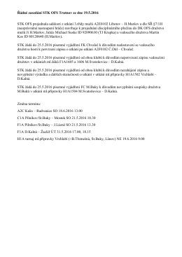Řádné zasedání STK OFS Trutnov ze dne 19.5.2016 STK OFS