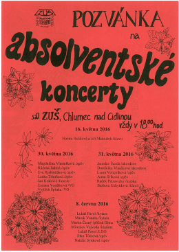 Pozv&aacute;nka na absolventsk&eacute; koncerty