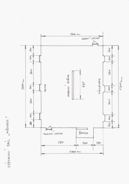 Rozkres sálu s rozměry