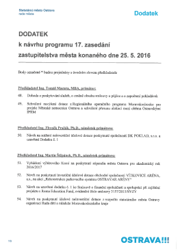 Dodatek k n&aacute;vrhu programu 17. zased&aacute;n&iacute; ZM