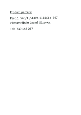 Prodej pozemku - Obec Sázavka