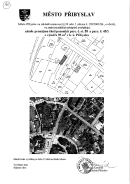 46 - Záměr pronájmu pozemku parc. č. st. 58, p.č. 45/1 v k. ú. Přibyslav