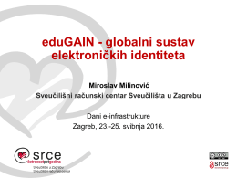 eduGAIN - globalni sustav elektroničkih identiteta