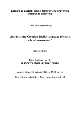„Insights into Croatian English language primary school assessment“