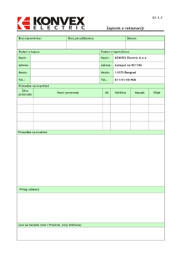 Zapisnik o reklamaciji kupca