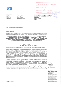 oznamuje - Mestská časť Košice Krásna