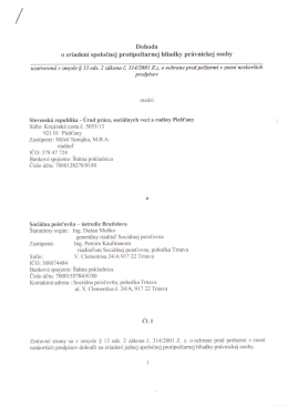 Page 1 Dohoda o zriadení spoločnej protipožiarnej hliadky